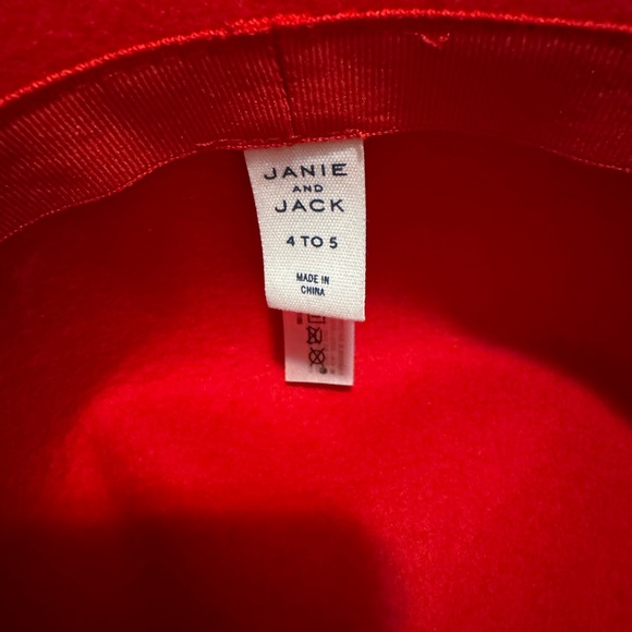 Janie and Jack Red Girl’s Coat (3-4) and Matching Hat (4-5) - Picture 9 of 9